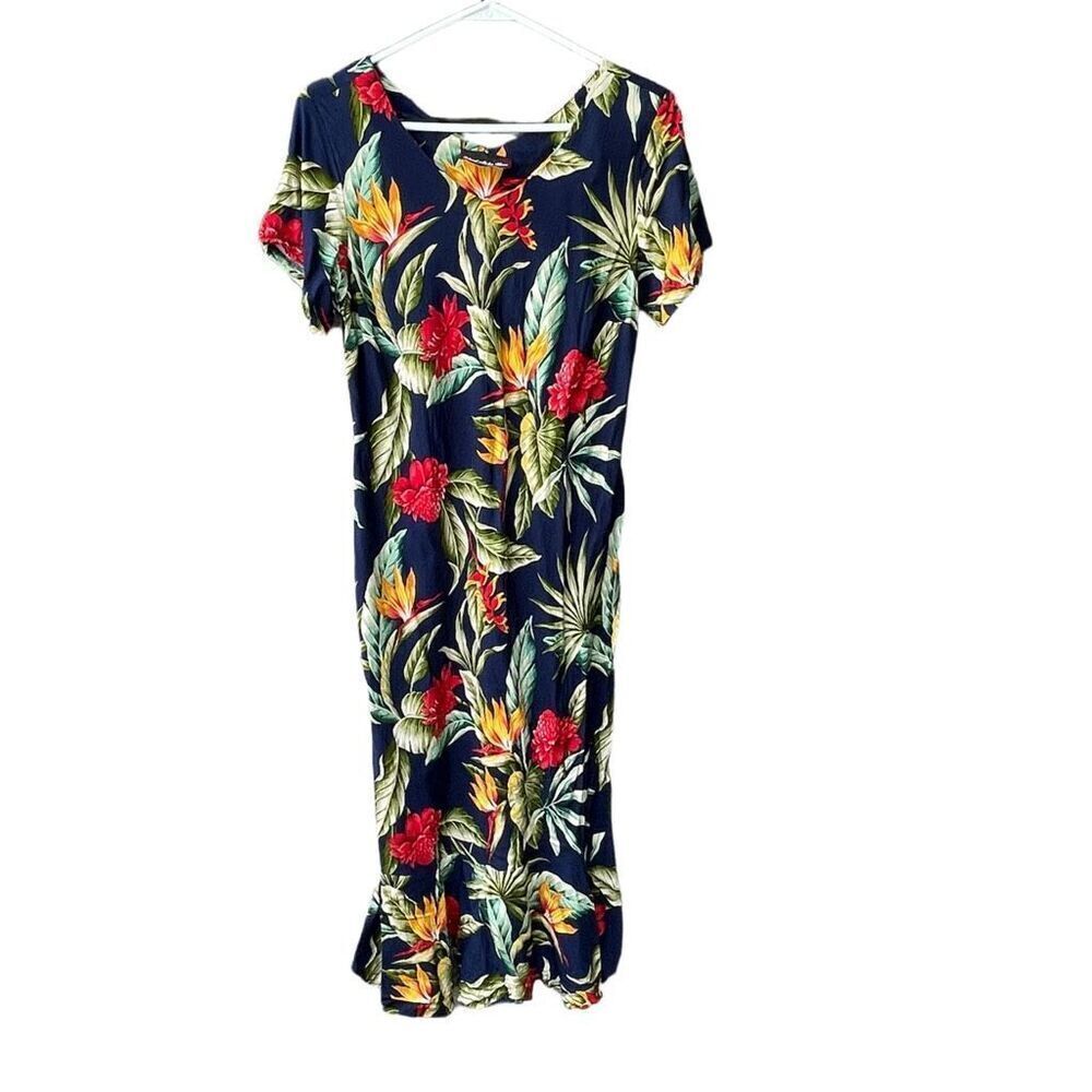 Tropical Island Aloha Wear size Med. made in Hawaii maxi. Beach , cruise , vacat